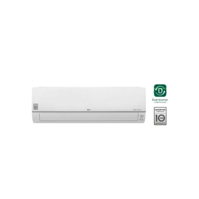 Mini Split LG - Compresor DUAL Inverter CERTIFICADO RETIQ - Refrigerante R-410A / 220v - Ahorro de energía hasta 70% - Ultra bajo nivel de ruido (20 dB) Enfriamiento 1.7 veces más rápido. Gold Fin. Sistema purificador de aire. Sistema de auto limpieza. Protección de voltaje. Smart ThinQ. Smart Diagnosis. Garantía 10 años en el compresor NUEVO INCL