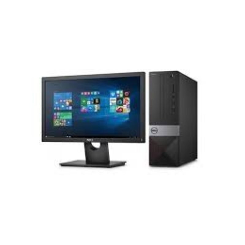 PC Dell Vostro SFF 3681 Intel® Core ™ i3-10100 de 10.a generación (4 núcleos, caché de 6 M, 3,6 GHz a 4,3 GHz), 4 GB 3200 MHz (4Gx1) _2666 MHz Ach, Disco duro SATA de 3,5 pulgadas, 1 TB y 7200 rpm, Unidad de DVD de carga en bandeja (lee y escribe en DVD / CD), Windows 10 Pro 64bit Inglés, francés, español, 802.11ac 1x1 WiFi y Bluetooth, 1 año de se